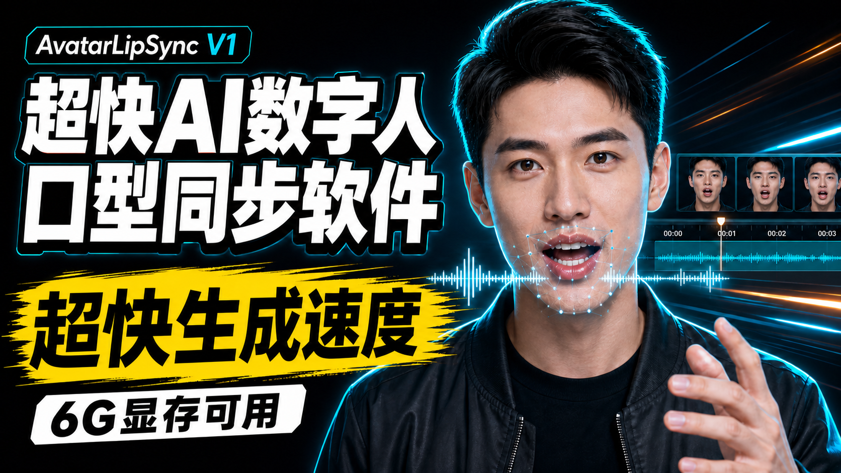 超快AI数字人,AvatarLipSync V1版,超快生成速度