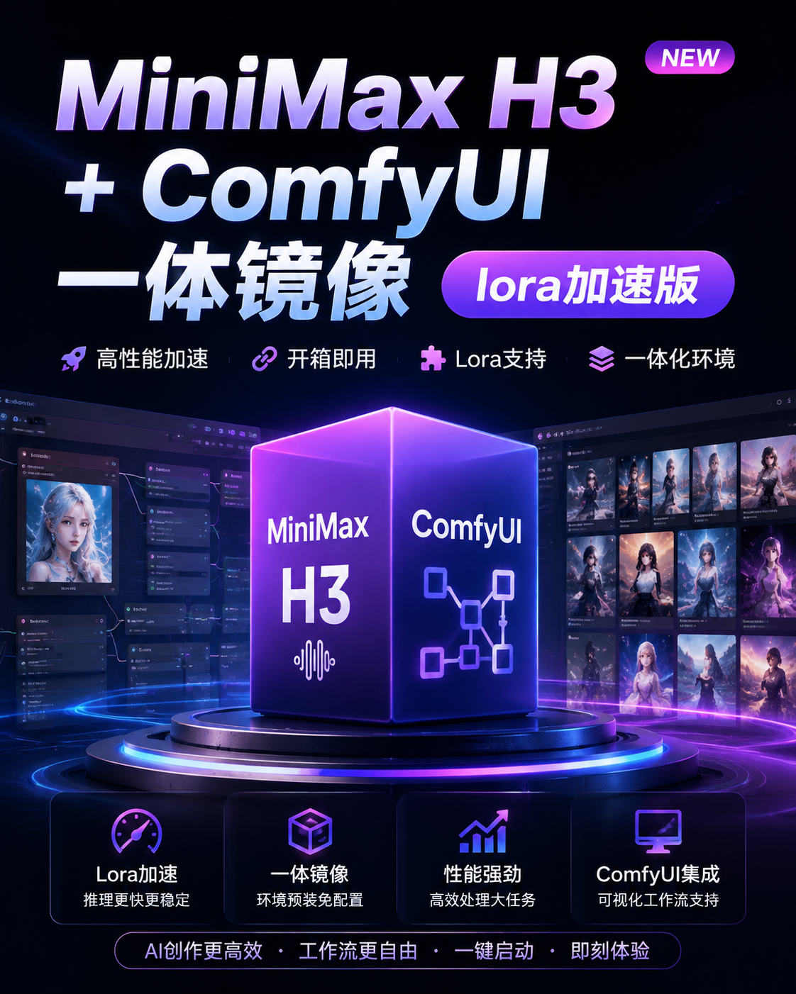 MiniMax H3 + ComfyUI 一体镜像 lora加速版