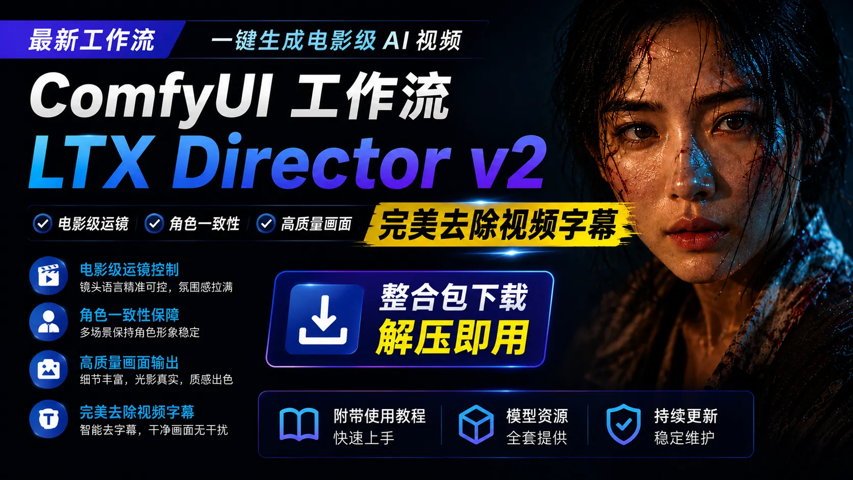 LTX2.3-Director-v2最新版-完美去除视频字幕的导演工作流