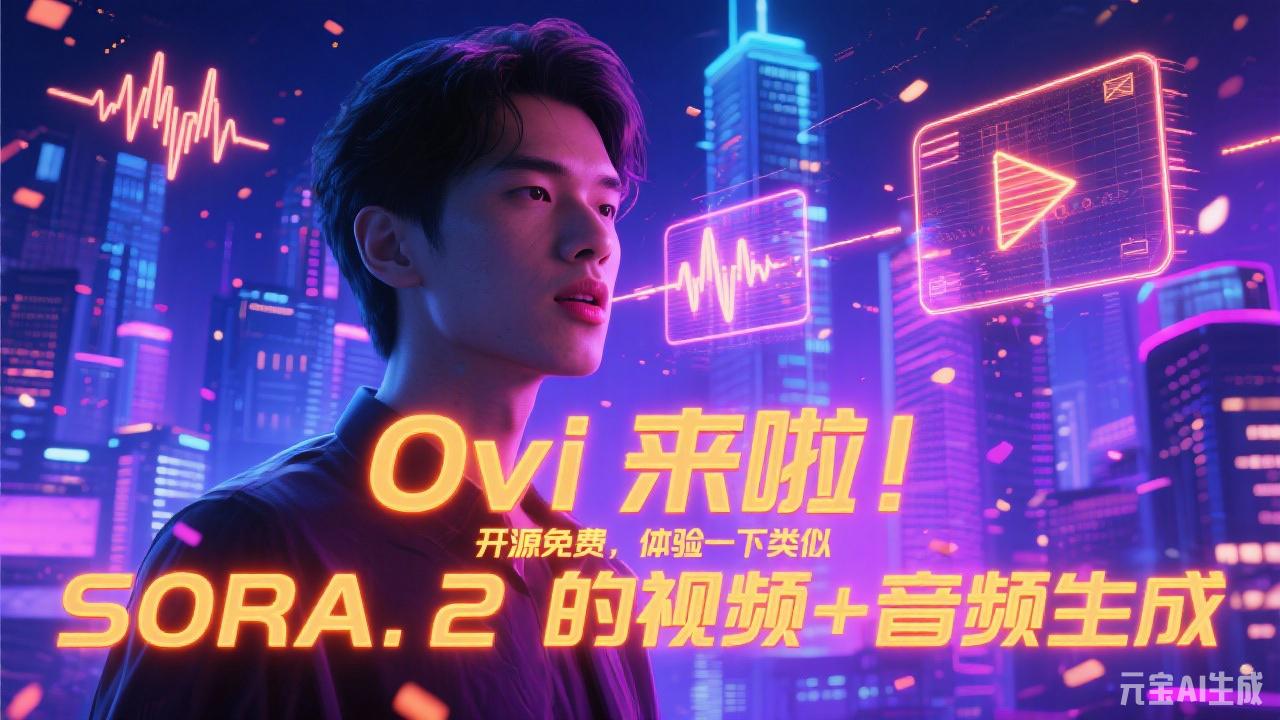 Ovi 来啦！开源免费，体验一下类似 SORA 2 的视频+音频生成