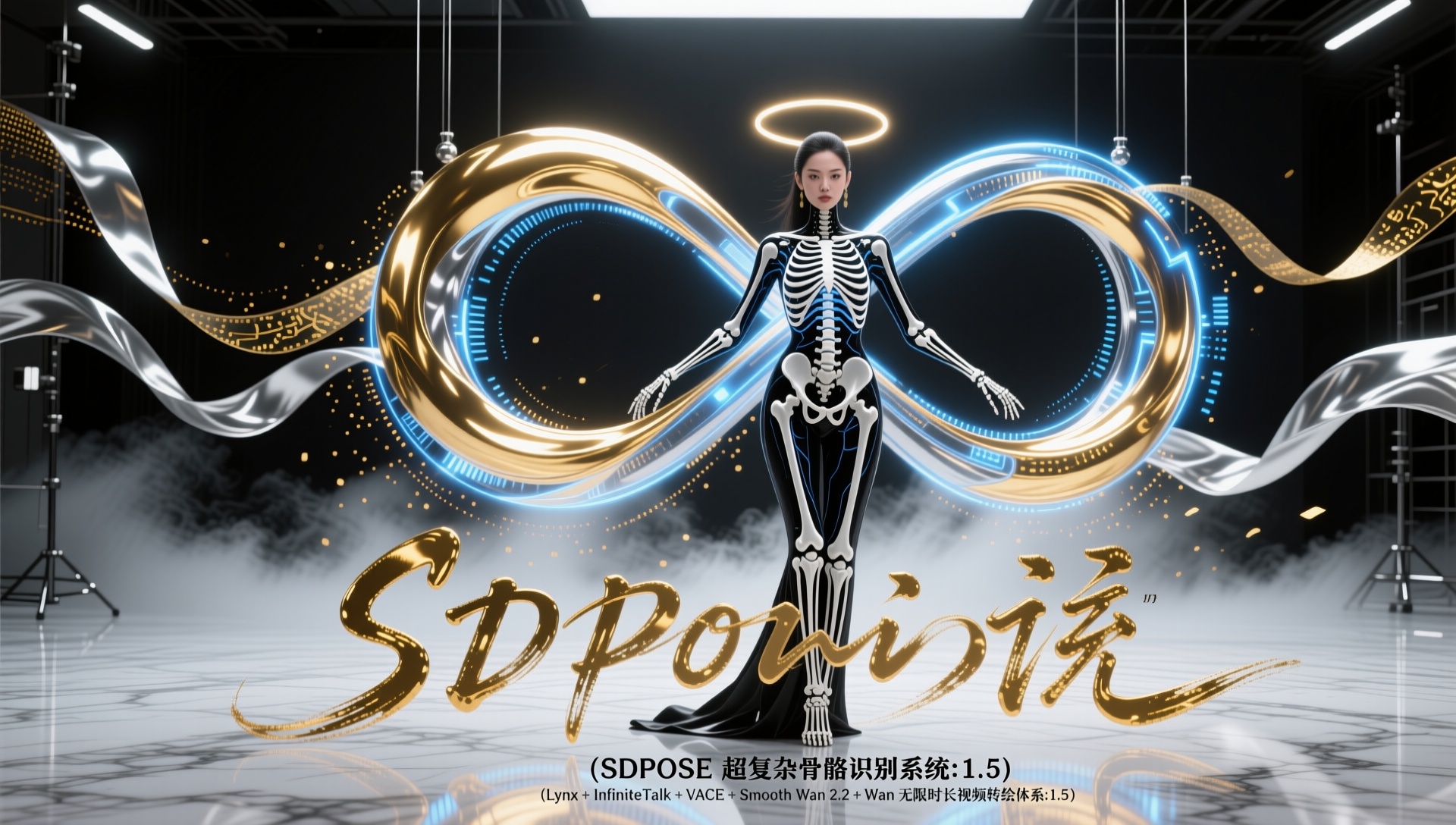 SDPOSE 超复杂骨骼识别系统 X Lynx + InfiniteTalk + VACE + Wan 无限时长视频转绘体系