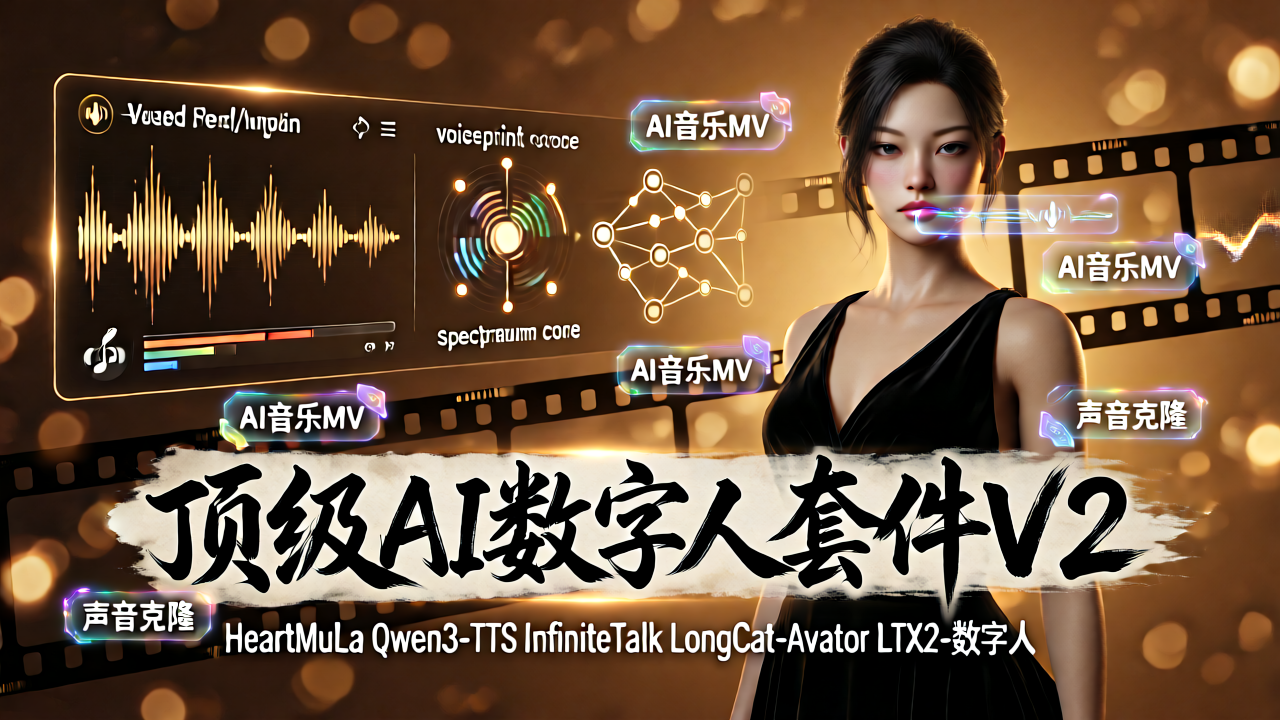 AI音乐、声音克隆:顶级数字人长视频套件V2