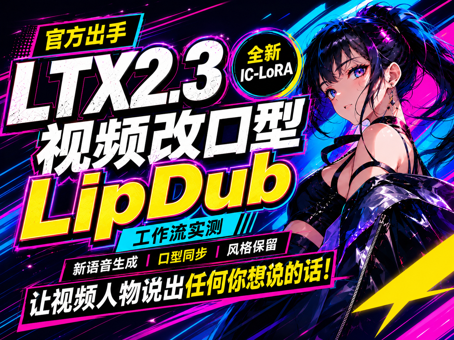 官方出手：LTX2.3视频人物一键改台词