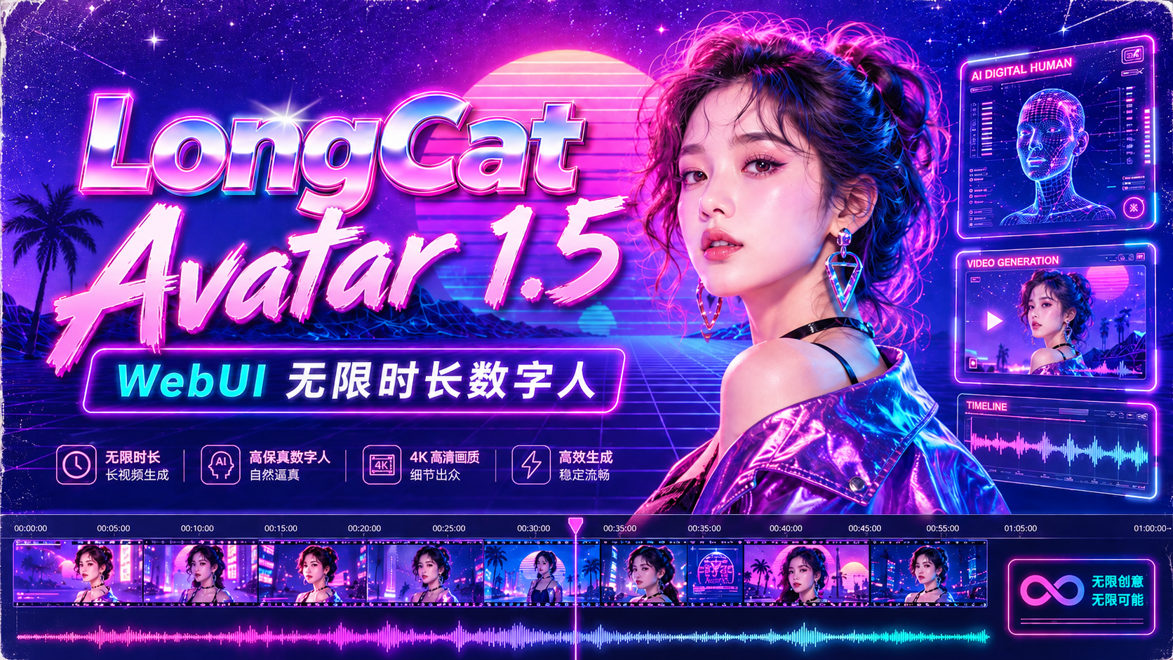 LongCat Avatar 1.5｜WebUI 无限时长数字人镜像