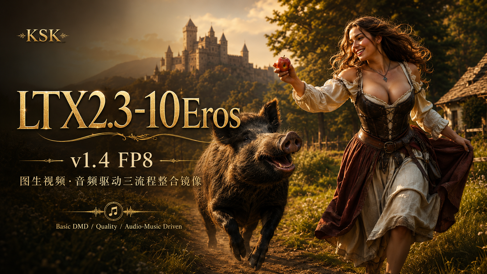 LTX2.3-10Eros v1.4 FP8|图生视频·音频驱动三流程整合镜像