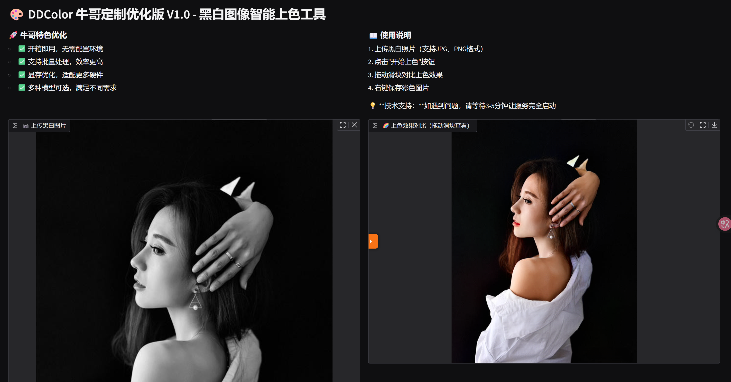 最强照片上色DDColor-牛哥定制版