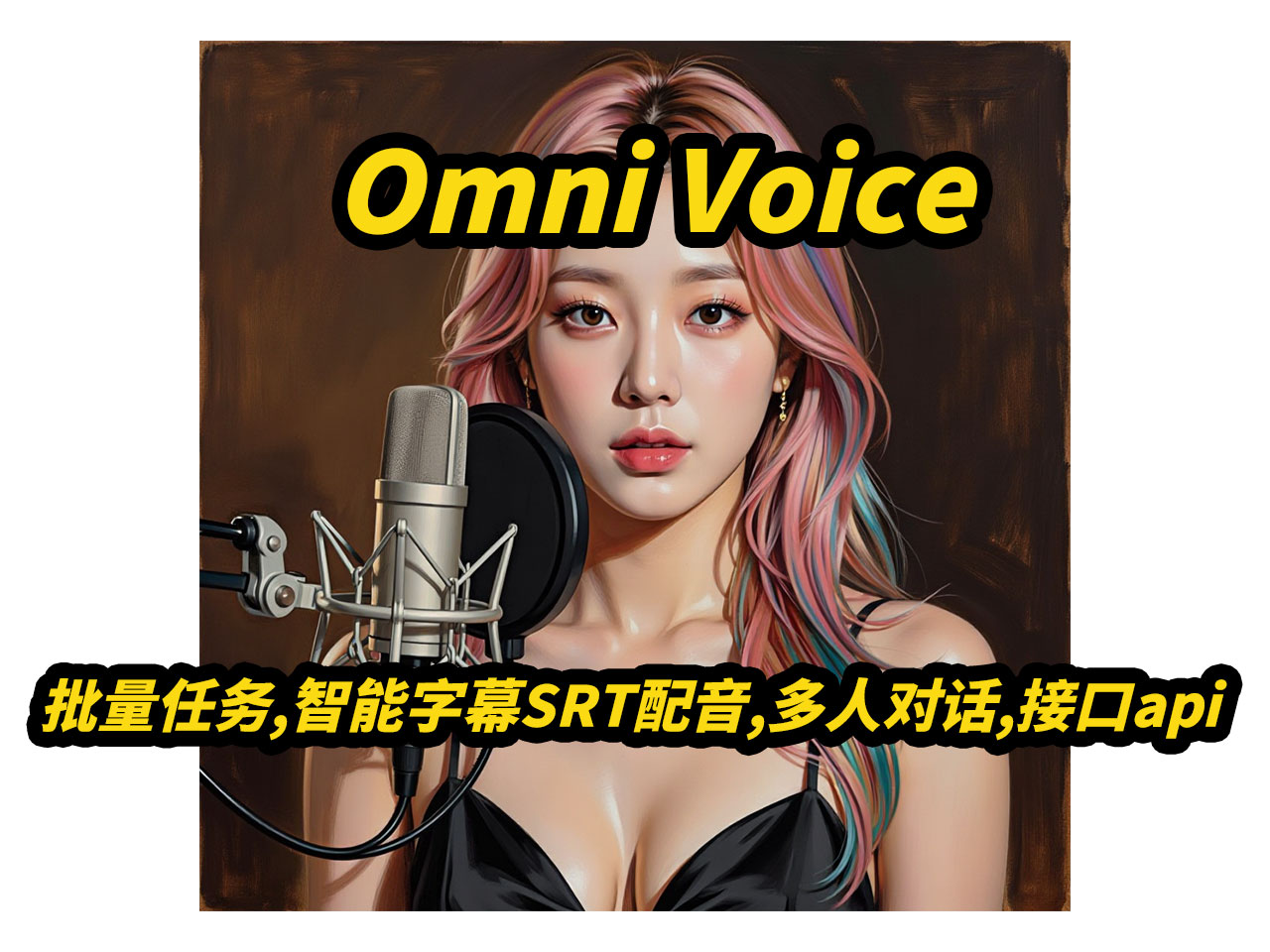 OmniVoice,批量任务,智能字幕SRT配音,多人对话,接口api使用,速度1比0.3,支持超长文本,声音克隆