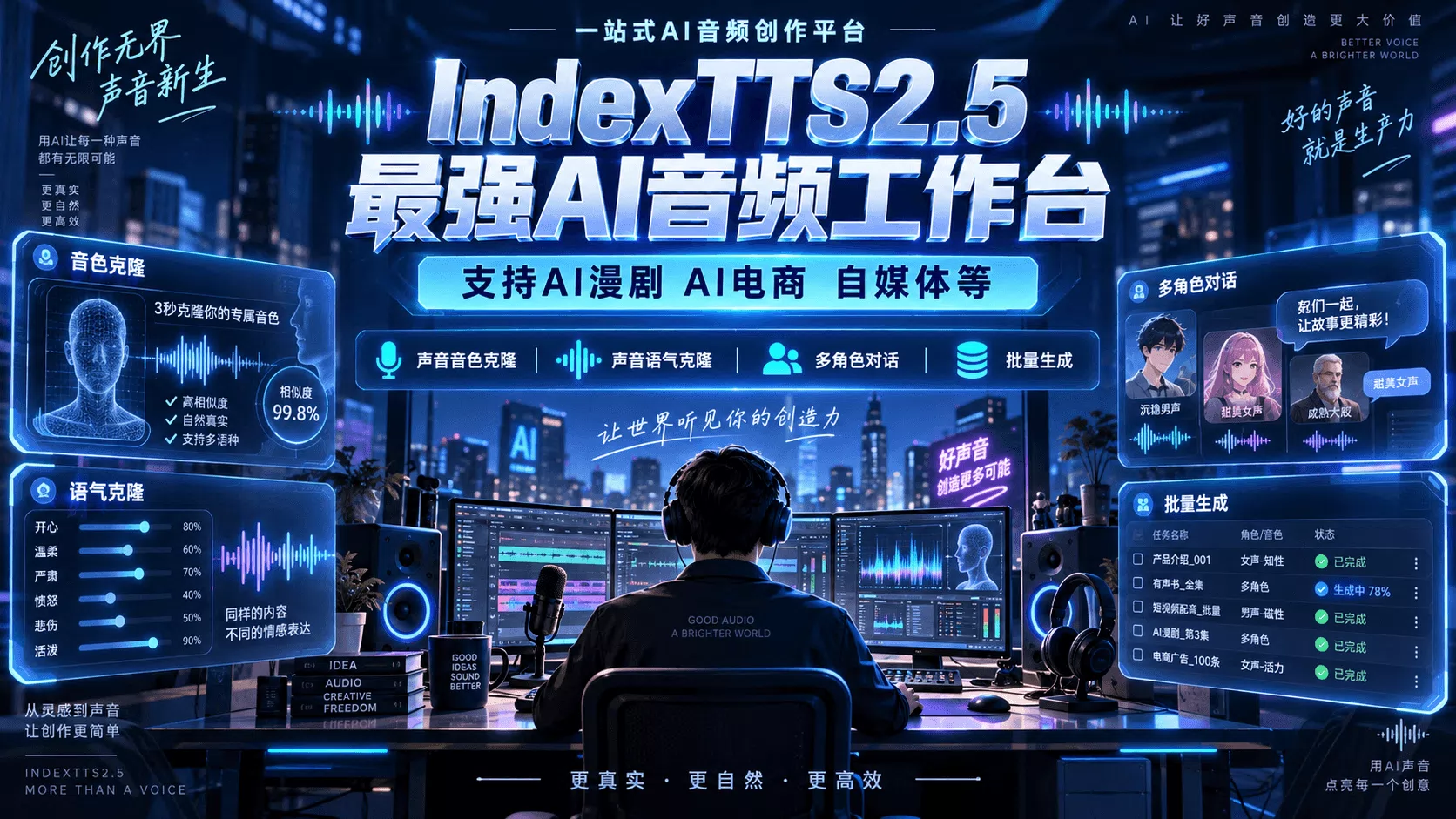 IndexTTS2.5最强AI音频工作台