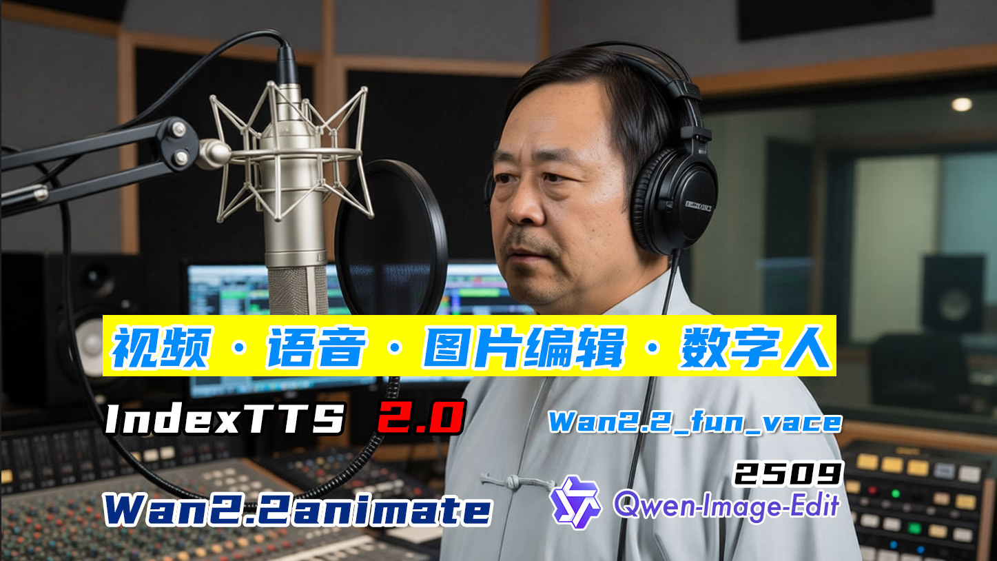 数字人-语音克隆-wan2.2视频换人换装-Qwen-Image-Edit2509整合包
