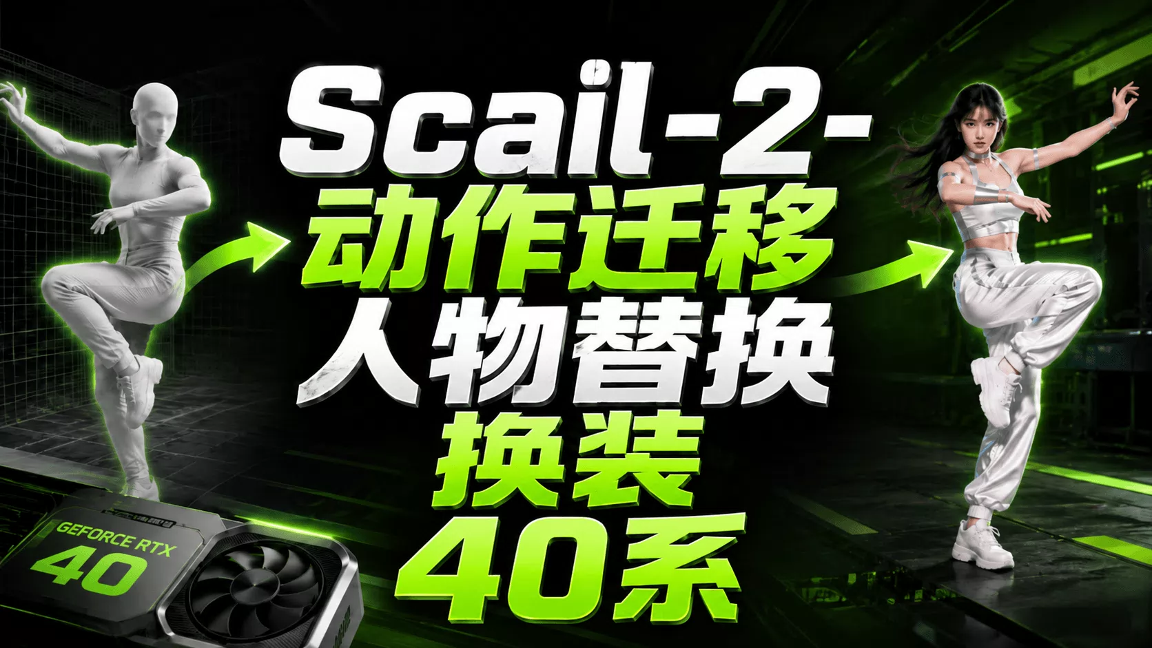 Scail2-动作迁移-人物替换-40系 - NASN发布的AI模型镜像，标签：ComfyUI、图片编辑、视频生成