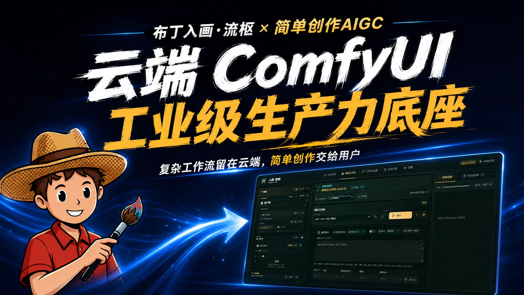 布丁入画·流枢 × 云端 ComfyUI 工业级生产力底座（小白也会用）