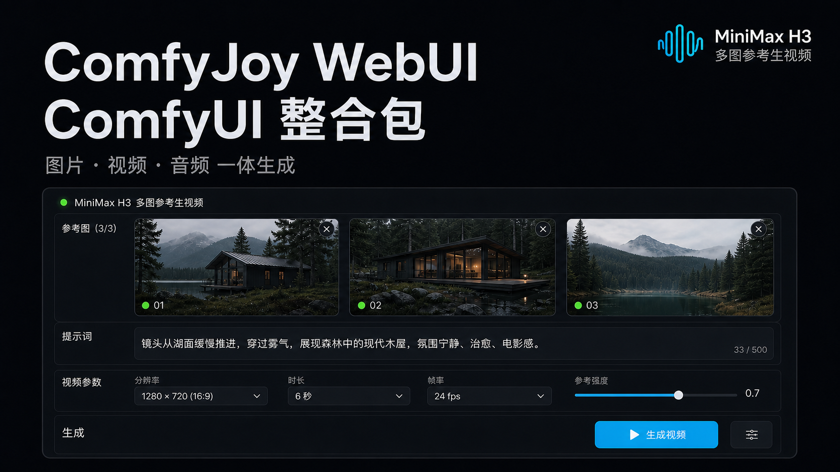 WebUI模式的ComfyUI图片视频音频一体化整合包