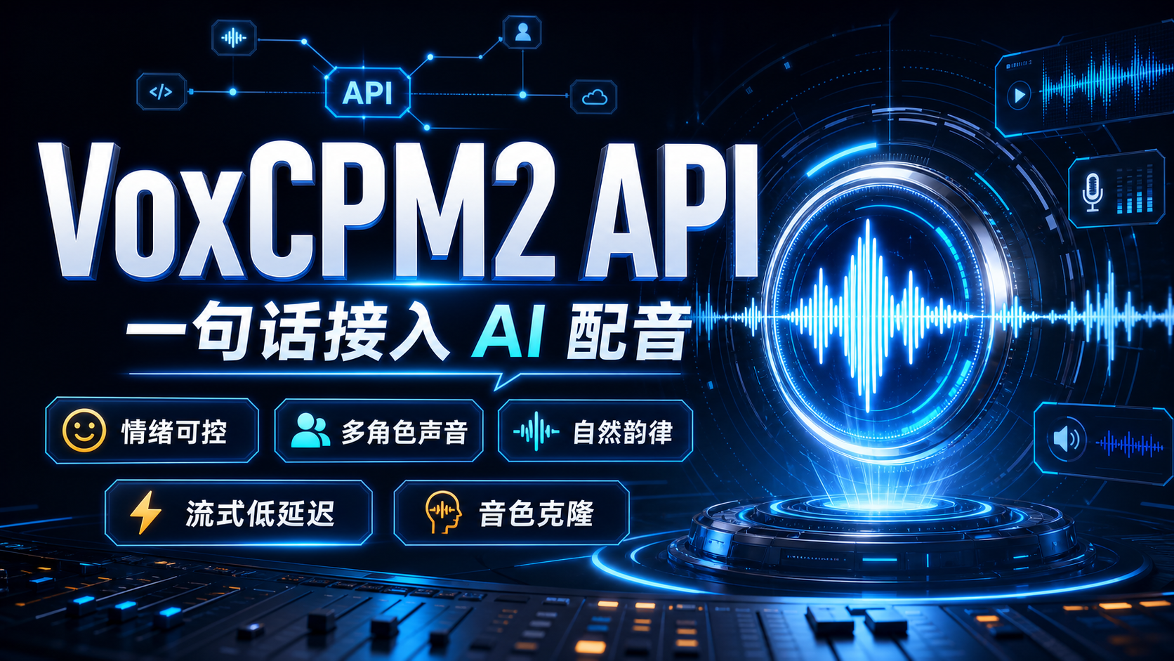 超强TTS情感控制VoxCPM云端API接口