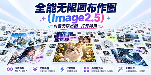 无限画布作图Imag2.5内置无限出图 - 发布的AI模型镜像，标签：AI电商、图片生成、图片编辑