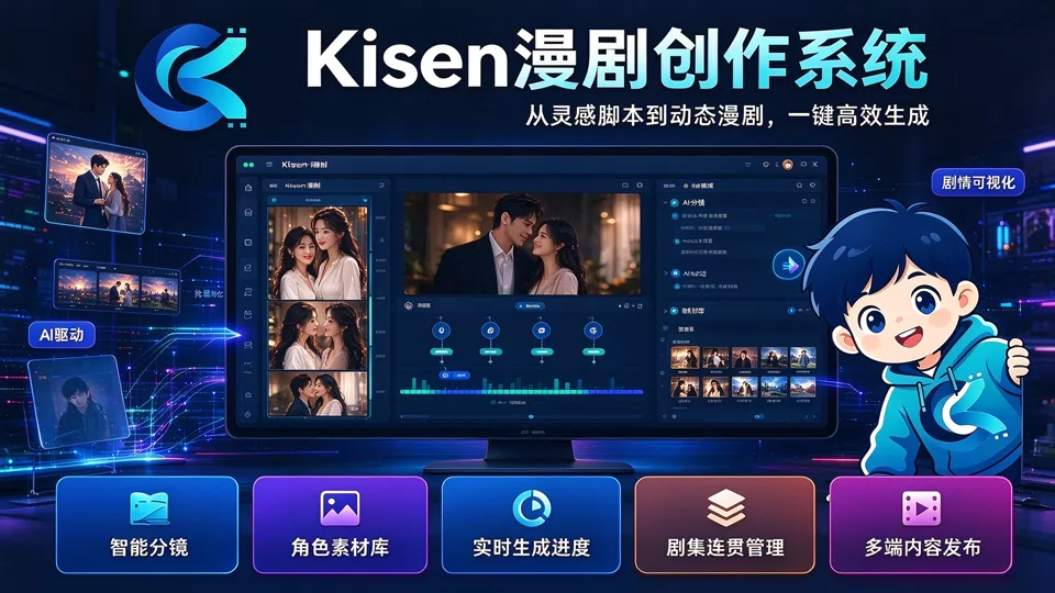 Kisen漫剧专用全套工作流 - Kisen漫剧发布的AI模型镜像，标签：AI漫剧、ComfyUI、MiniMax